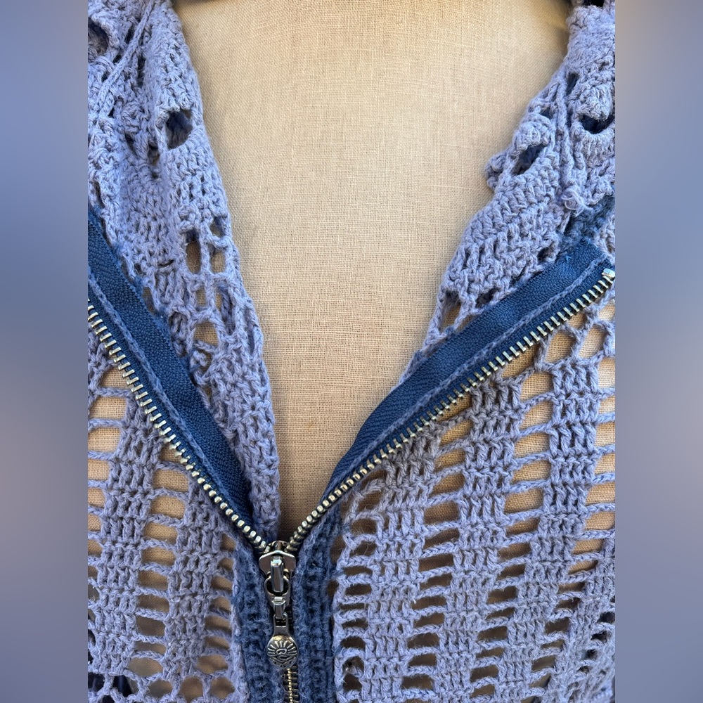 Vintage Y2K Rip Curl Crochet Zip Up Hoodie Size OS - Picture 12 of 12